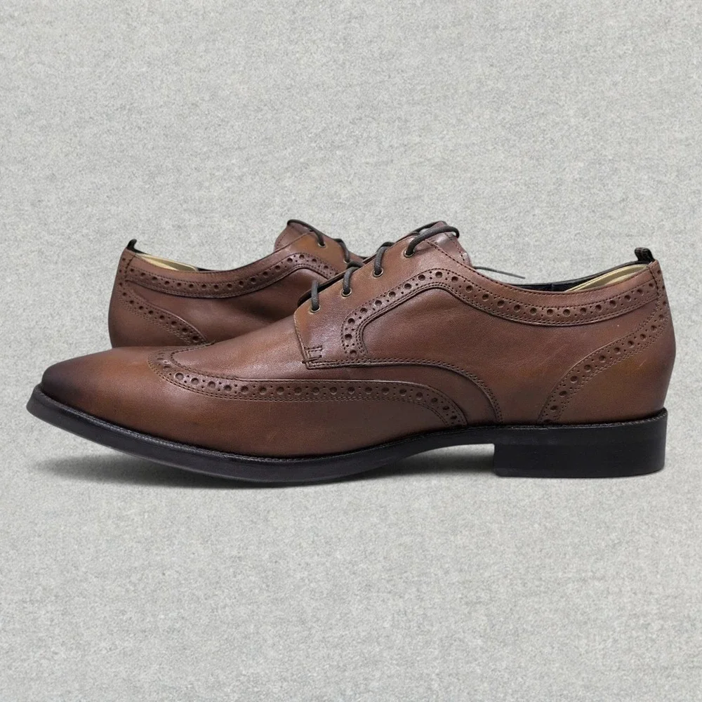 Cole Haan Jefferson Grand 2.0 Wingtip Oxford Shoes Men's Size 13M Tan C30100